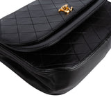 Chanel Quilted Lambskin 24K Gold Half Moon Flap Shoulder Bag