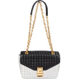 Celine Quilted Bicolor Calfskin Medium C Crossbody Bag
