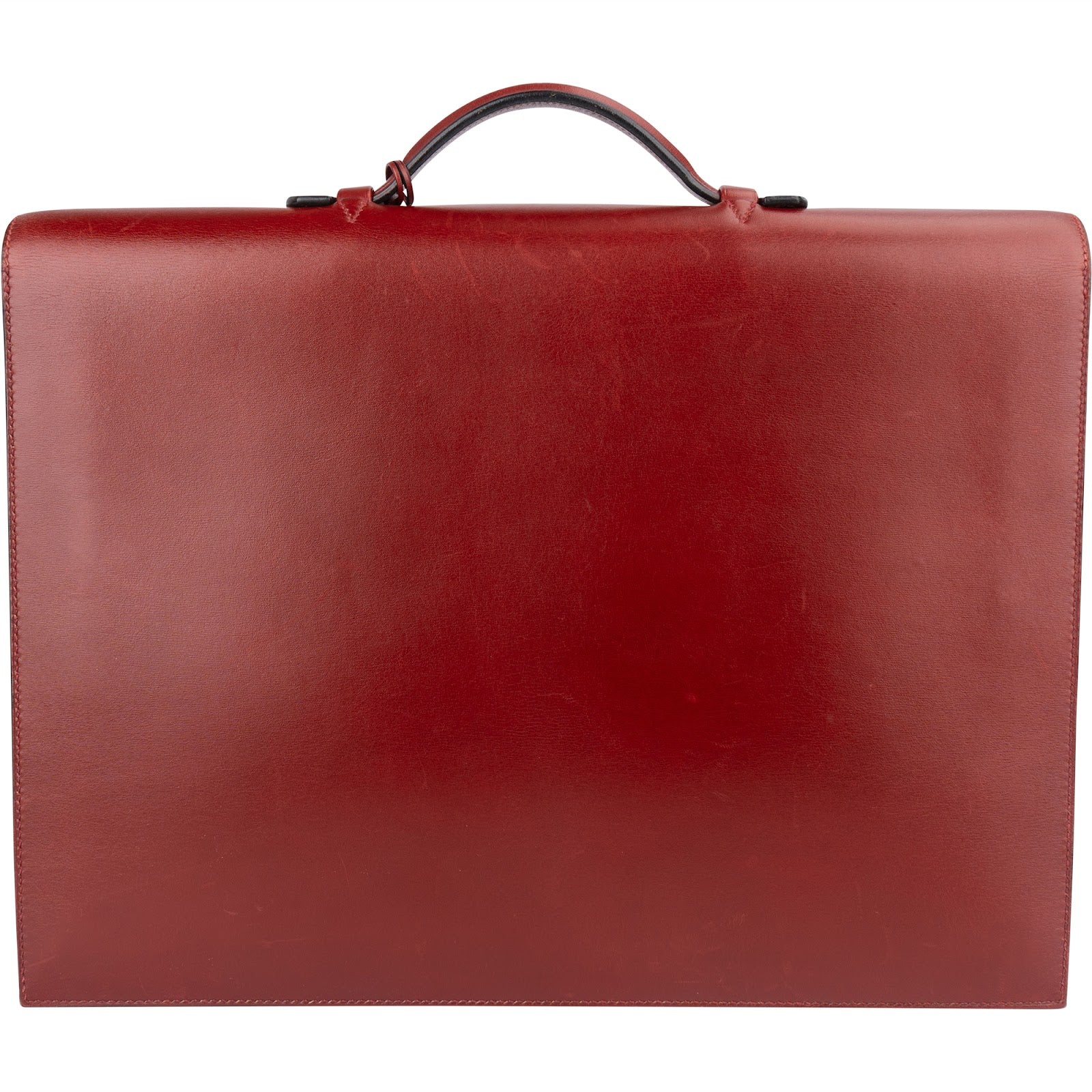 Hermès Bordeaux Leather Depeches Briefcase Handbag xx stempel /1 x schlüssel? - vintageandkickz