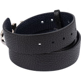 Salvatore Ferragamo Navy Nero Pebbled Leather Gancini Reversible Belt (90)
