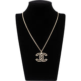 Chanel Crystal CC Emblem Dore 100th Coco Necklace