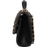 Chanel Quilted Lambskin Mini Single Flap with Top Handle Crossbody Bag - vintageandkickz