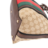 Gucci Monogram GG Canvas Bella Bamboo Tassel Tote Handbag