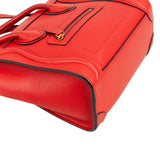 Céline Drummed Calfskin Luggage Nano Handbag