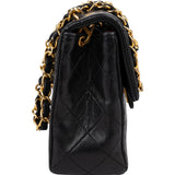 Chanel Quilted Lambskin Small 24K Gold Single Flap Crossbody Bag
