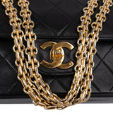 Chanel Quilted Lambskin Medium 24K Gold Double Flap Shoulder Bag