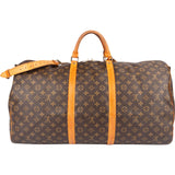 Louis Vuitton Monogram Canvas Keepall 60 Bandoulière Travel Bag