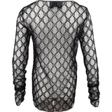 Gucci Black Tüll Flocked GG Tulle Top (L)