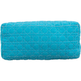 Christian Dior Turquoise Quilted Cannage Nylon Small Lady Dior Handbag