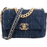 Chanel 19 Quilted Tweed Medium Single Flap Crossbody Bag