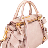 Miu Miu Vitello Lux Leather Bow Small Satchel Handbag