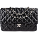 Chanel Quilted Lambskin Jumbo Double Flap Crossbody Bag