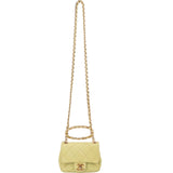 Chanel Green Quilted Lambskin Mini Square Bracelet Handle Singel Flap Crossbody Bag