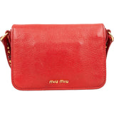 Miu Miu Red Studded Leather Bow Crossbody Bag