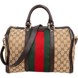 Gucci Monogram GG Canvas Web Boston Handbag