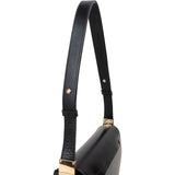 Burberry Black Brushed Leather Small Olympia Crossbody Bag