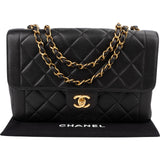 Chanel Quilted Lambskin Medium 24K Gold Single Flap Shoulder Bag