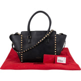 Valentino Black Calfskin Rockstud Small Tote Handbag