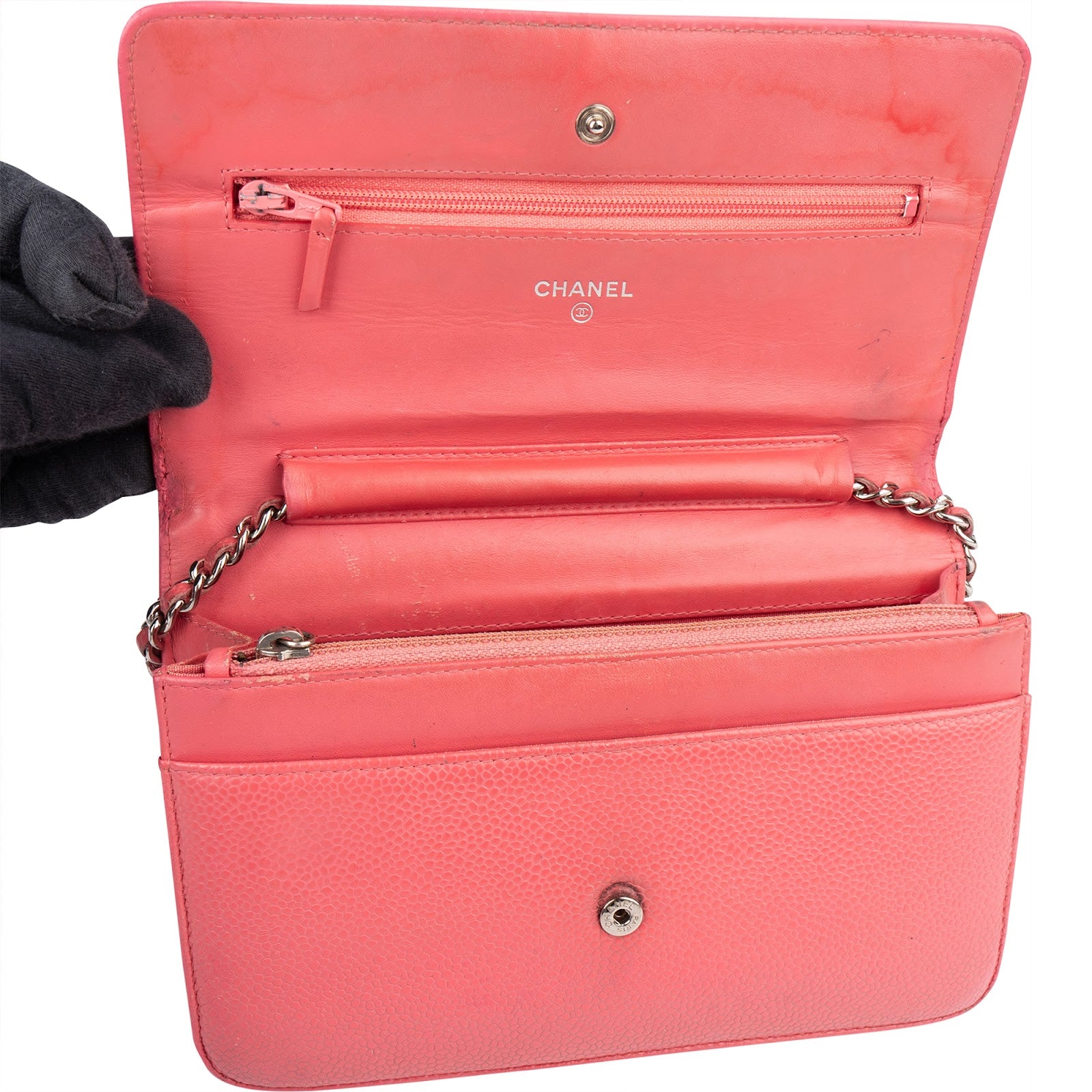 [🔄️B05 / F48] Chanel Caviar Leather Wallet on Chain Crossbody Bag - vintageandkickz