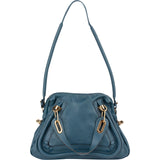 Chloé Bleu Grained Leather Paraty Shoulder Bag
