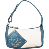 Loewe Leather and Canvas Anagram Studded Pochette Shoulder Bag