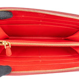 Prada Saffiano Leather Heart Print Zip Around Wallet