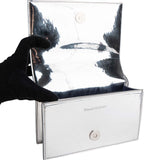 Alexander McQueen Mirrored Patent Leather Crystal-Embellished Skull Knuckle Ring Small Crossbody Bag