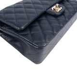 Chanel Quilted Caviar Leather Medium Double Flap Shoulder Bag