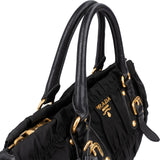 Prada Black Tessuto Gauffre Satchel Handbag