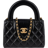 Chanel  Quilted Lambskin Kelly Top Handle Small Crossbody Handbag