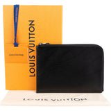 Louis Vuitton Noir Leather Pochette Jour PM Clutch