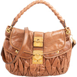 Miu Miu Vitello Lux Coffer Hobo Handbag
