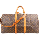 Louis Vuitton Monogram Canvas Keepall 55 Bandoulière Travel Bag
