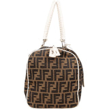 Fendi Monogram Zucca Canvas Boston Bag Handbag - vintageandkickz