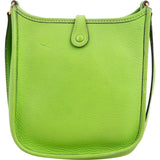 Hermès Vert Clemence Leather Evelyne PM Crossbody Bag