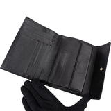 Prada Black Saffiano Triangle Leather Wallet