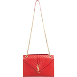 Yves Saint Laurent Grain De Poudre Leather Envelope Crossbody Bag