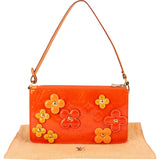 Louis Vuitton Monogram Vernis Leather Fleurs Pochette Accessoires Handbag