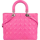 Christian Dior Quilted Lambskin Lady Dior Handbag - vintageandkickz