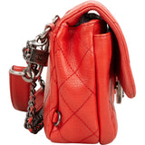Chanel Quilted Stitched Goatskin Paris Seoul Double Carry Small Single Flap Crossbody Bag