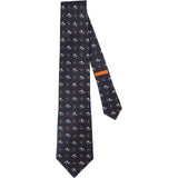 Bvlgari Sailboat Lighthouse Pattern Silk Tie Krawatte