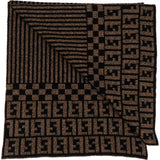 Fendi Wool Monogram FF Emblem Striped Schal Scarf