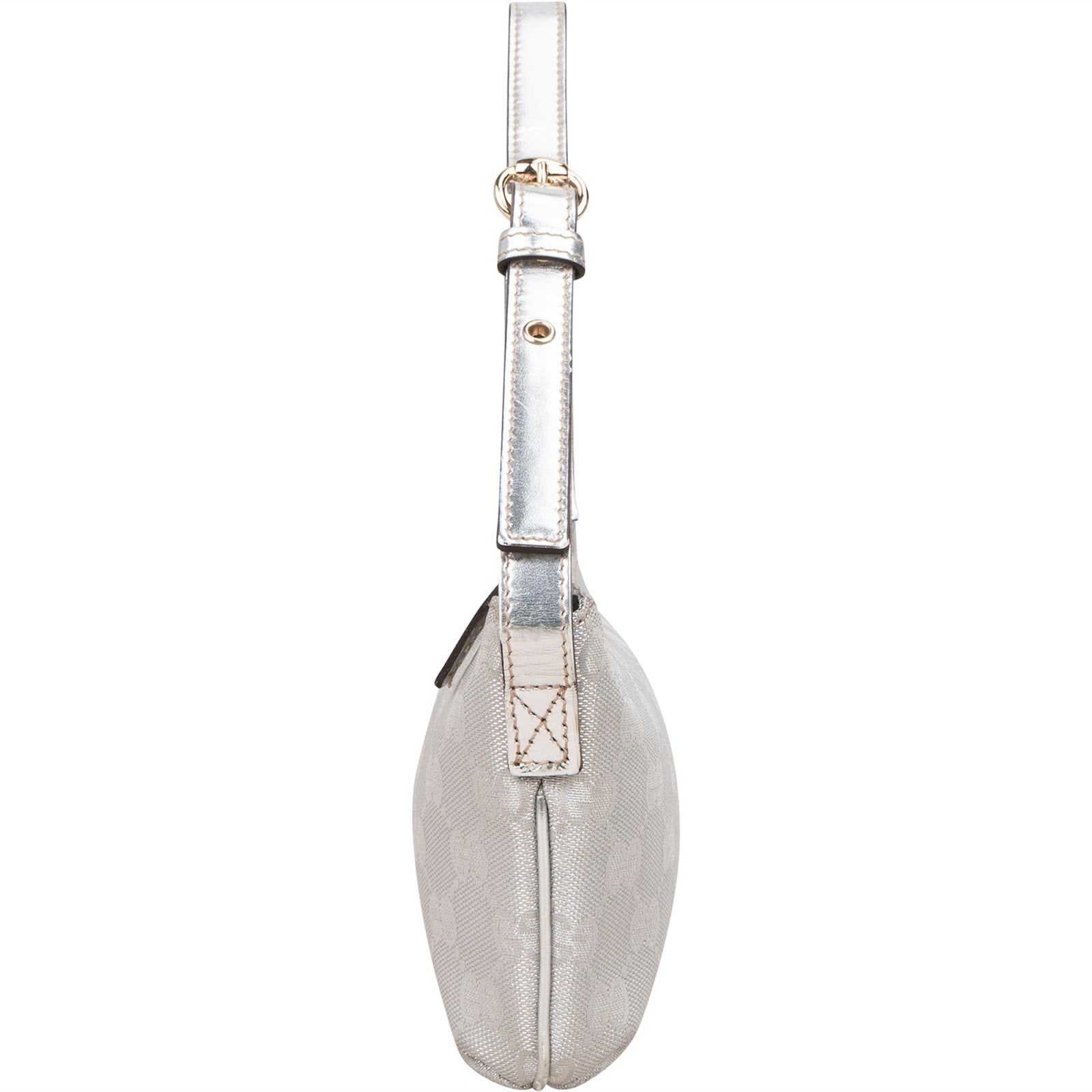 Gucci Silver Monogram GG Pochette Handbag - vintageandkickz