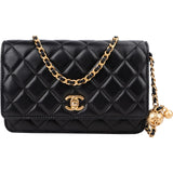 Chanel Quilted Lambskin Pearl Crush Wallet On Chain Crossbody Bag