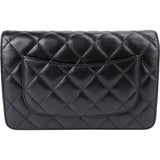 Chanel Quilted Lambskin Palladium Wallet On Chain Crossbody Bag