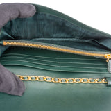 Prada Green Saffiano Leather Wallet On Chain Crossbody Bag