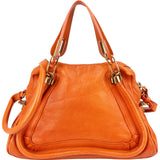 Chloé Orange Leather Paraty Handbag