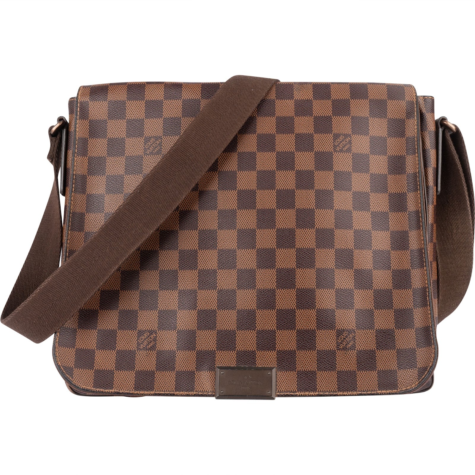 Louis Vuitton Monogram Damier Ebene Brooklyn Messenger Crossbody Bag - vintageandkickz