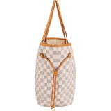 Louis Vuitton Monogram Damier Azur Canvas Neverfull MM Shoulder Bag