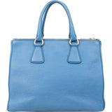 Prada Blue Vitello Daino Gallaria Tote Handbag